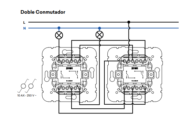 conmutador doble EFAPEL MEC-21