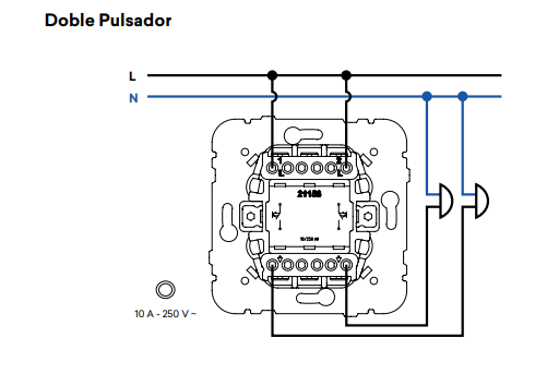 doble pulsador Efapel MEC-21