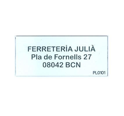 Grabado placas buzón para comunidades - Ferreteria Julià
