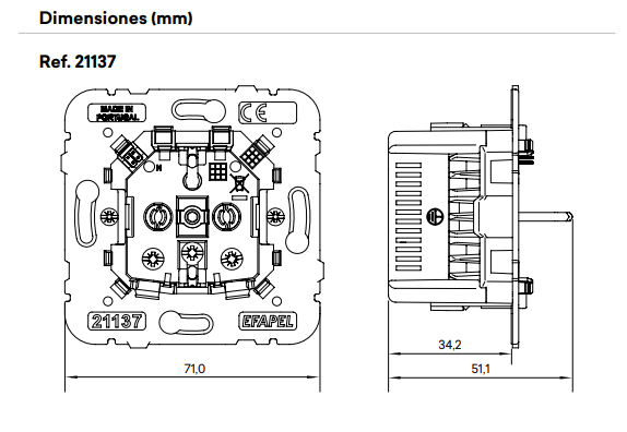 base schuco + USB EFAPEL MEC-21