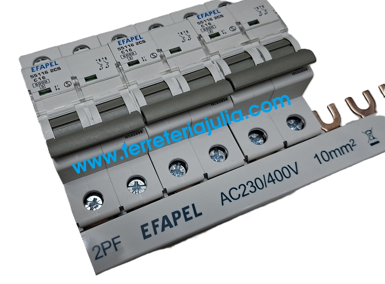 puente bipolar en U EFAPEL MODUS 55 10mm2 400V referencia EFAPEL 55563 2PF