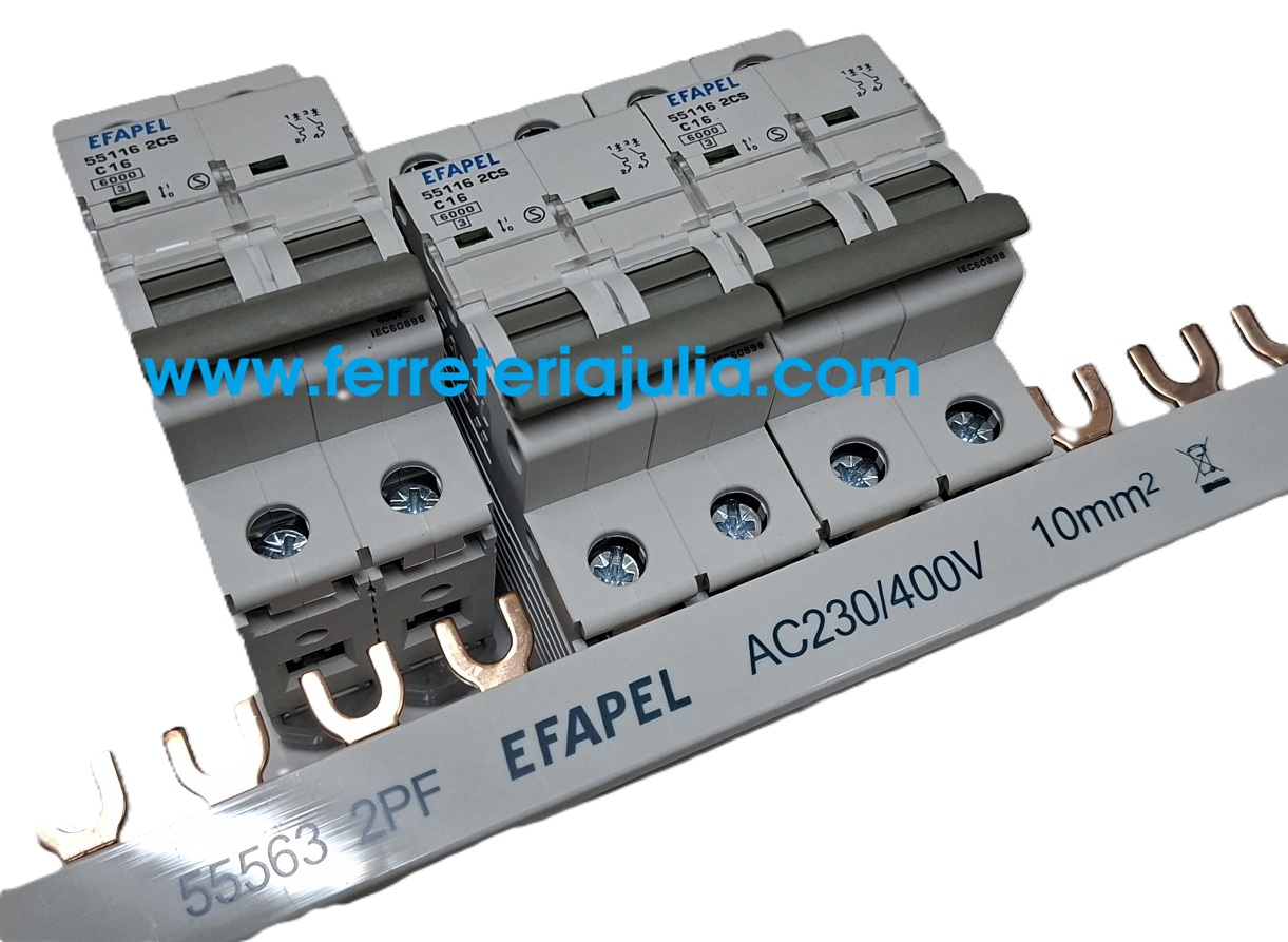 puente bipolar en U EFAPEL MODUS 55 10mm2 400V referencia EFAPEL 55563 2PF