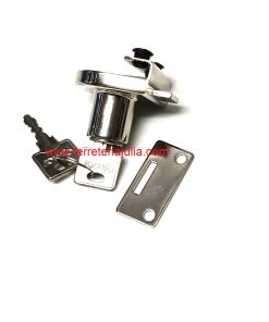 cerradura vitrina cromada