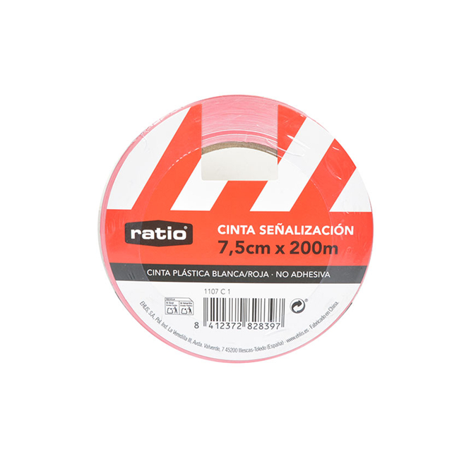 cinta balizamiento obras ROJA/BLANCA 200mts