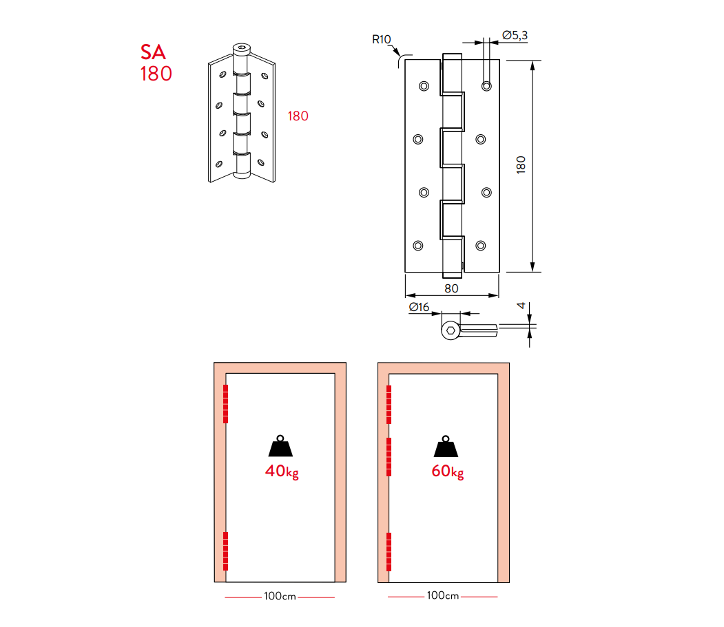 bisagra simple muelle JUSTOR (2u) SA180 ALUM - Imagen 3