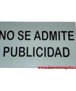 grabado placa NO PUBLICIDAD 150X90mm adhesiva