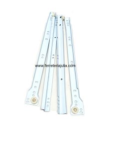 guía cajón rodillo nylon con rampa lacada blanca 55cm