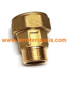 enlace unión latón para tubo hierro 1/2" rosca macho