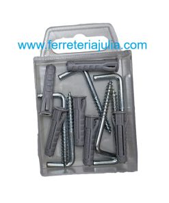 blister taco Fischer SX Plus 6 + alcayata 19x60 6 unidades