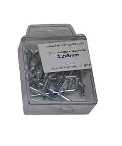 blister remache tubular aluminio 3.2x8mm 20 unidades