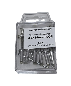blister remache FLOR aluminio 5x16mm 10 unidades