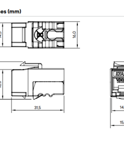 Alternative view of conector hembra RJ45 CAT6A UTP p/panel(500Mhz)