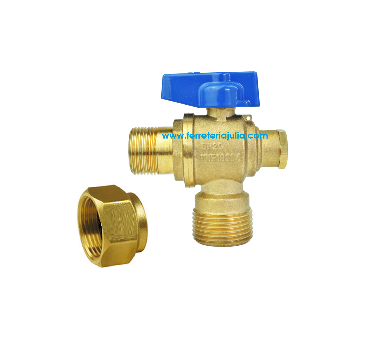 conjunto llave entrada+salida DN 20/25 a 1" teflonada - Imagen 3