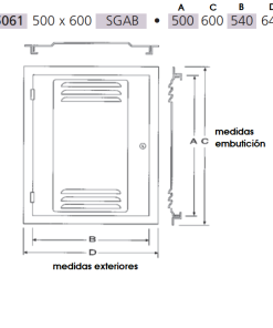 puerta registro contador agua PFP5061 500 x 600 SGAB - Imagen 7