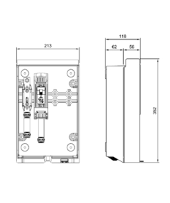 Alternative view of Caja General de Protección esquema 1 de 100 A BUC