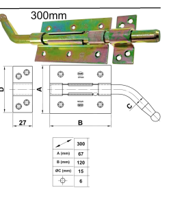 Alternative view of pasador 320-300mm bricomatado