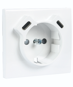 tapa para Base Schuko + USB Tipo C y Tipo C