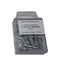 blister taco Fischer SX Plus 6 + hembrilla cerrada 20x70 6 unidades