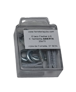 blister taco Fischer SX Plus 6 + hembrilla abierta 20x70 6 unidades