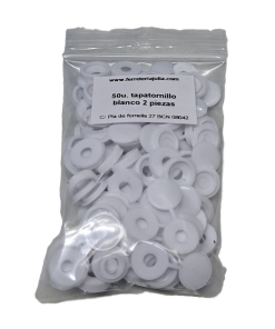 bolsa 50 tapatornillo plástico blanco